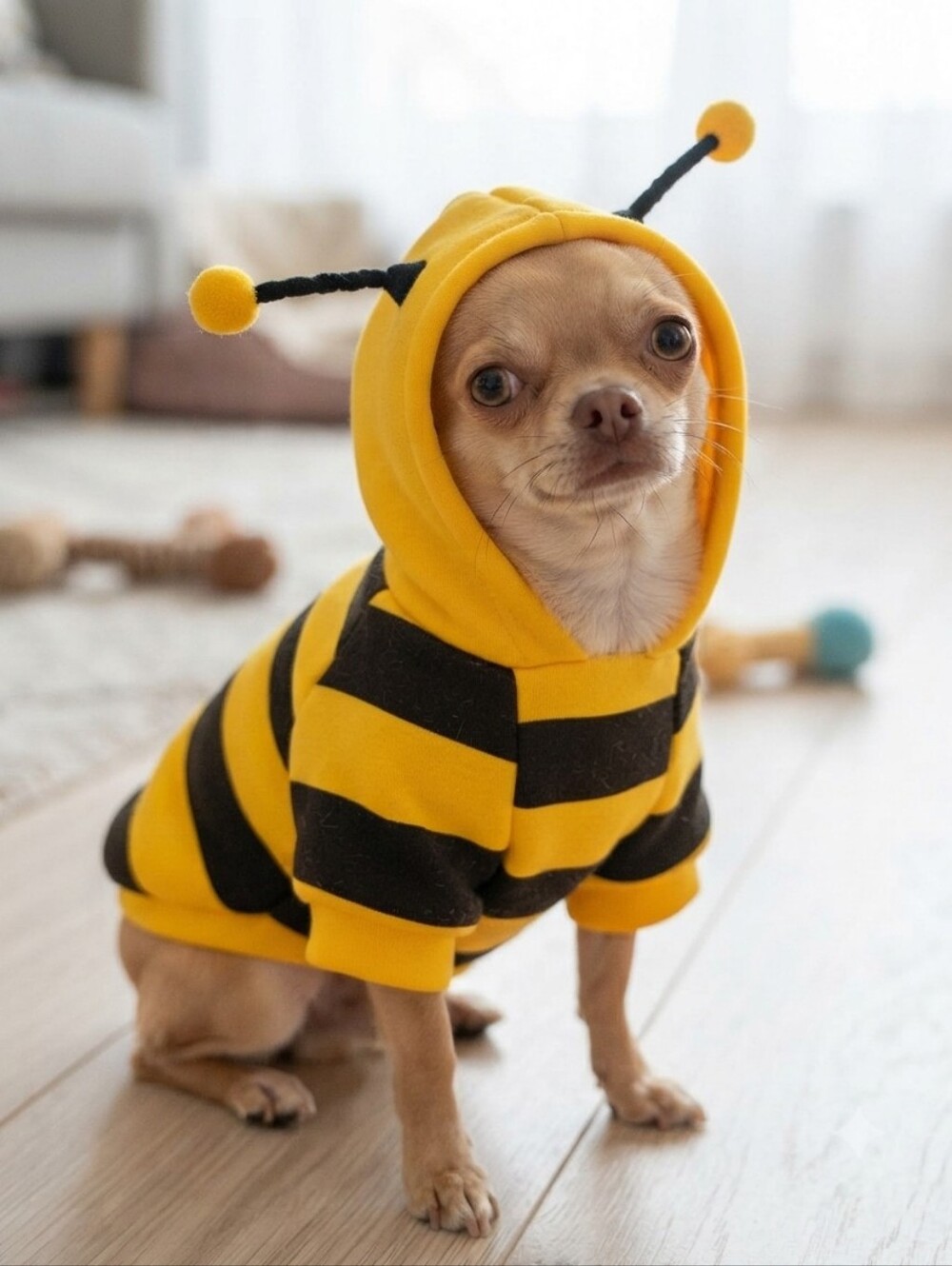Adorably Sweet Bumblebee Dog Hoodie Costume – Size Small (S) 🐝💛🖤